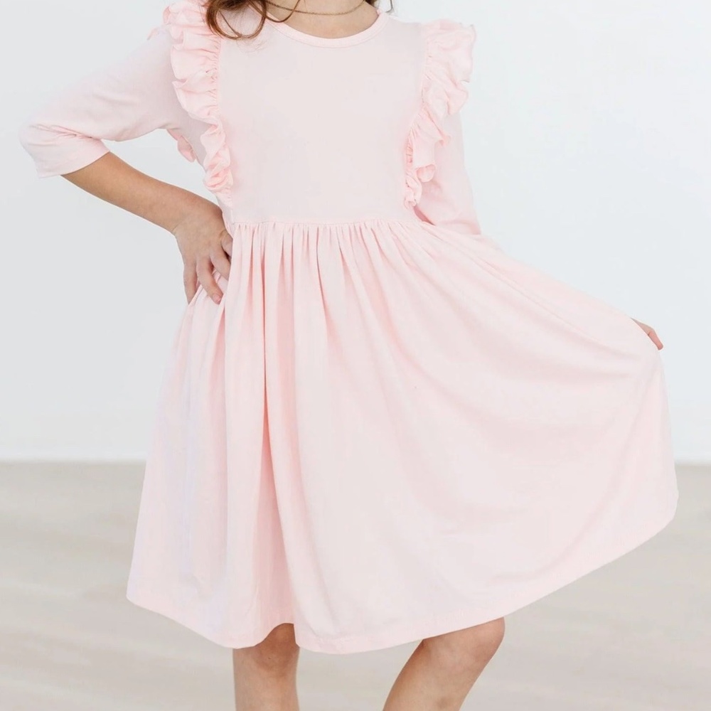 Mila and Rose Light Pink Ruffle Twirl Dress